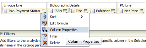 Column Properties